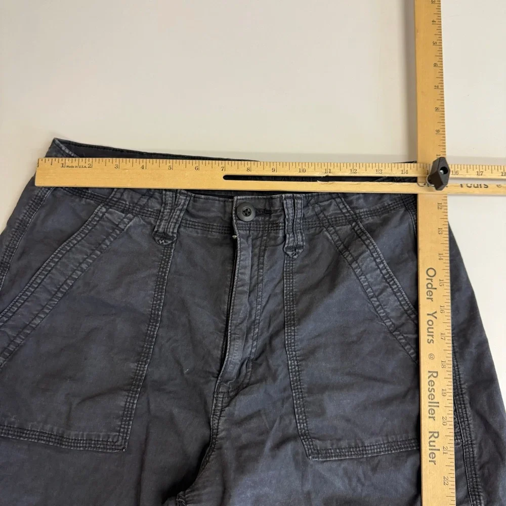 American Eagle Pants Womens 8 Black Cargo Stretch Wide Leg Y2K Utility Gorpcore - Picture 6 of 10